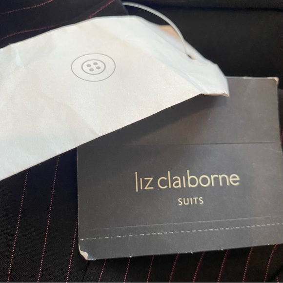 Liz Claiborne Suits Black Pink Pinstripe Blazer Suit Jacket - Picture 10 of 11